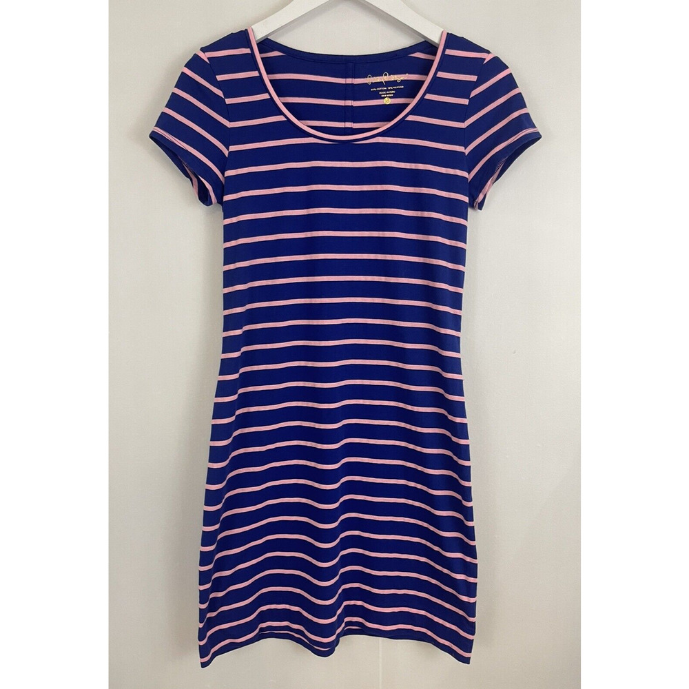 LILLY PULITZER T-Shirt DRESS COASTAL SHELL STRIPE $98 XS Preppy Beachy